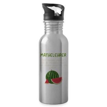 Mathematiker Mathematik Mathe Examen Lehramt - Trinkflasche mit integriertem Trinkhalm - Lightsilver - Rechts
