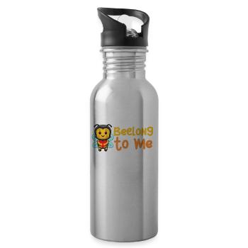 You belong to me! Honey bee puns beekeeper - Water bottle with straw - silver - Right