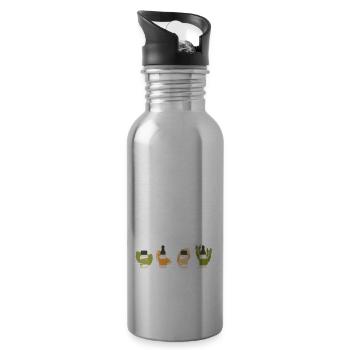 Life Happens Ätherische Öle Helfen - Trinkflasche mit integriertem Trinkhalm - Lightsilver - Rechts