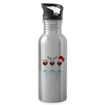 Vin chaud de Noël - Gourde avec paille intégrée - argent clair - Droite