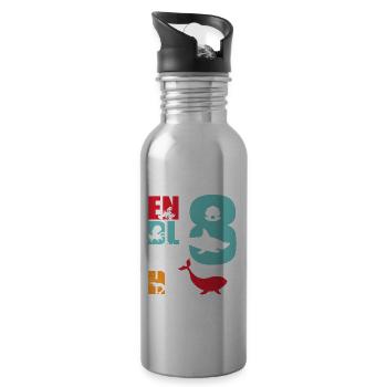 Finally 8 Shark - Water bottle with straw - silver - Right