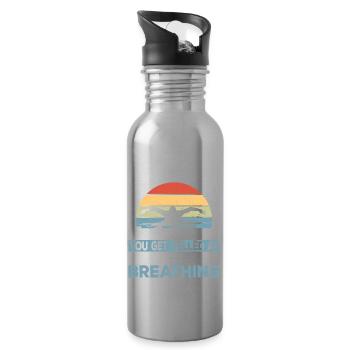 Schwimmen Die einzige Sportart, bei der man für - Trinkflasche mit integriertem Trinkhalm - Lightsilver - Rechts