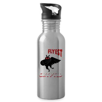 Mothman Cryptozoology - Water bottle with straw - silver - Right
