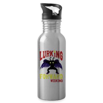 Mothman Kryptide Kryptozoologie - Trinkflasche mit integriertem Trinkhalm - Lightsilver - Rechts