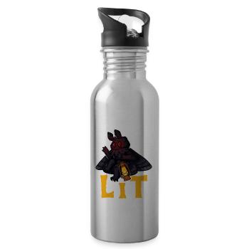 Mothman Crypttide Cryptozoology - Water bottle with straw - silver - Right