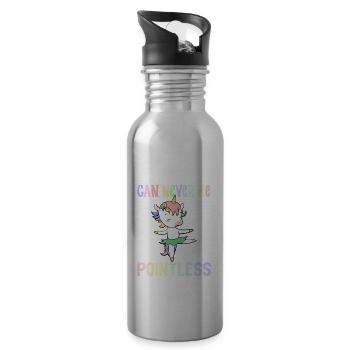 Funny Ballet Dance Ballerina - Water bottle with straw - silver - Right