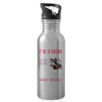 Barrel Racing Reiten - Trinkflasche mit integriertem Trinkhalm - Lightsilver - Rechts