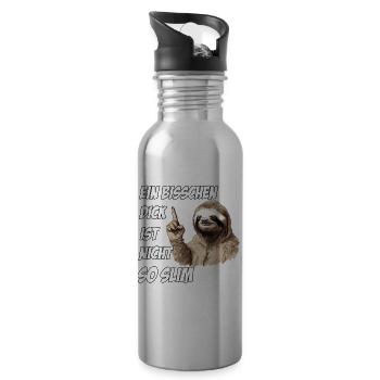 Faultier Sport T-shirt für Dicke und Faulpelze - Trinkflasche mit integriertem Trinkhalm - Lightsilver - Rechts