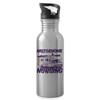 Motorhome Before Nursing Home - Trinkflasche mit integriertem Trinkhalm - Lightsilver - Rechts