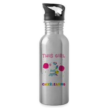 Cheerleader Cheer - Trinkflasche mit integriertem Trinkhalm - Lightsilver - Rechts