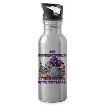 Spaßige Kristallmanufaktur Kristalle Züchten - Trinkflasche mit integriertem Trinkhalm - Lightsilver - Rechts