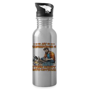 Minerals Crystals Grow Crystal Grower - Water bottle with straw - silver - Right