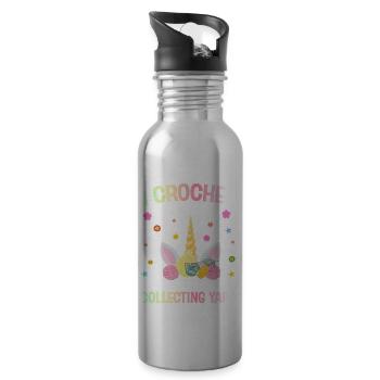 Crochet Crochet Yarn Lover - Water bottle with straw - silver - Right