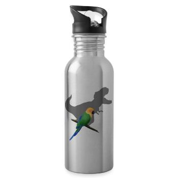 T-Rex shadow parrot - Trinkflasche mit integriertem Trinkhalm - Lightsilver - Rechts