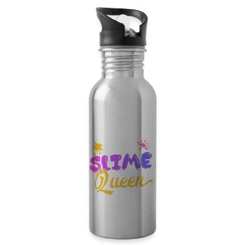 Mom of the Slime queen - Trinkflasche mit integriertem Trinkhalm - Lightsilver - Rechts