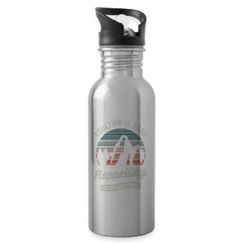 Erwachsen werden ist schwer Abseilen lohnt sich - Trinkflasche mit integriertem Trinkhalm - Lightsilver - Rechts