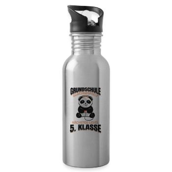 Grundschule Abschluss Panda Gamer Schule 5. - Trinkflasche mit integriertem Trinkhalm - Lightsilver - Rechts