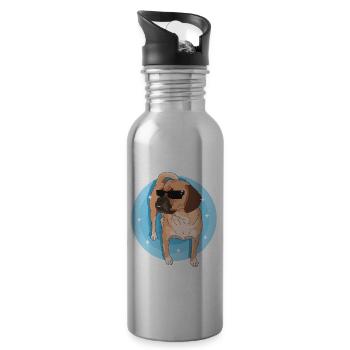Puggle chiens propriétaires de chiens chien propriétaire cadeau - Gourde avec paille intégrée - argent clair - Droite