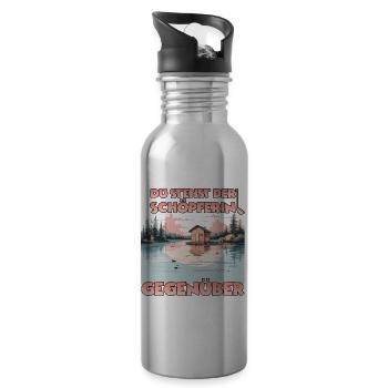 Lustiges Saunen Frauen T Wellness Spa Thermen - Trinkflasche mit integriertem Trinkhalm - Lightsilver - Rechts