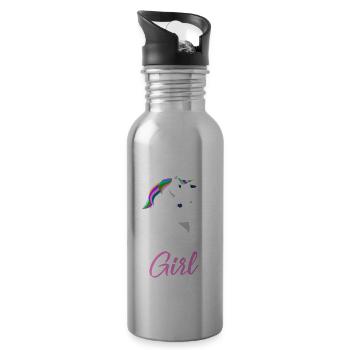 Dirt Biker - Water bottle with straw - silver - Right