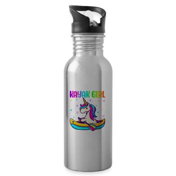 Kajakfahren Kajakfahrerin - Trinkflasche mit integriertem Trinkhalm - Lightsilver - Rechts