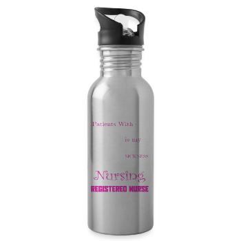 Registered Nurse I Treat My Patients - Water bottle with straw - silver - Right