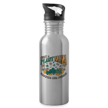 Houseplants Just A Plant Mama Growing Flower Pot - Water bottle with straw - silver - Right