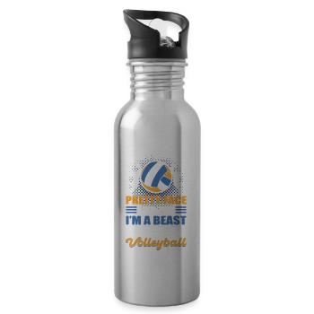 Ne vous laissez pas tromper par le joli visage, je suis une bête - Gourde avec paille intégrée - argent clair - Droite