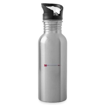 Une infirmière en dialyse change la vie 1 ml/min - Gourde avec paille intégrée - argent clair - Droite