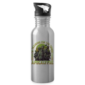 I'm Training For The Zombie Apocalypse 16 - Trinkflasche mit integriertem Trinkhalm - Lightsilver - Rechts