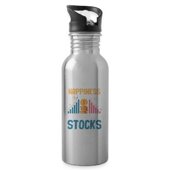 You can't buy happiness, but you can buy stocks - Water bottle with straw - silver - Right