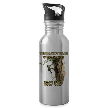 Toprope Klettern Naturerlebnis für Bergsteiger - Trinkflasche mit integriertem Trinkhalm - Lightsilver - Rechts