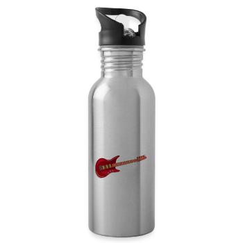 Bassist Bei Der Arbeit Lustiger Gitarrist - Trinkflasche mit integriertem Trinkhalm - Lightsilver - Rechts