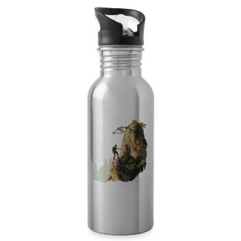 Bergsteigen Toprope Klettern Fans Bergsteiger - Trinkflasche mit integriertem Trinkhalm - Lightsilver - Rechts