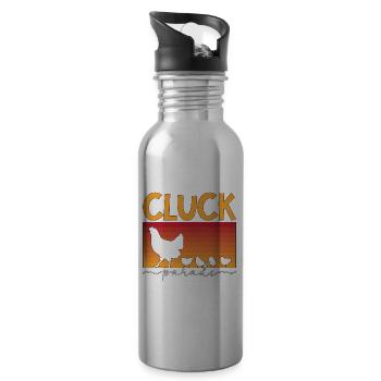 Aviculteur Cluck Parade Poulailler Élevage - Gourde avec paille intégrée - argent clair - Droite