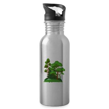 Amoureux de la nature, amoureux des arbres, alpiniste, randonneur en forêt - Gourde avec paille intégrée - argent clair - Droite