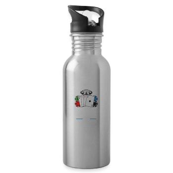 Playing Poker Is Smart Be a Poker Player - Water bottle with straw - silver - Right