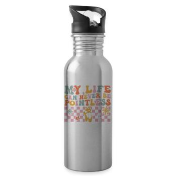 Groovy Ballerina Ballet Dancer - Water bottle with straw - silver - Right