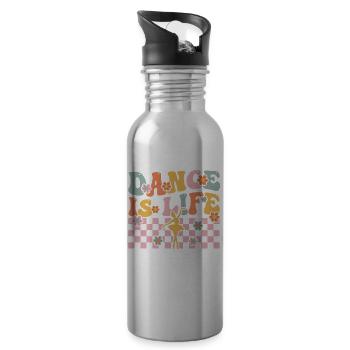 Groovy Ballerina Ballet Dancer - Water bottle with straw - silver - Right