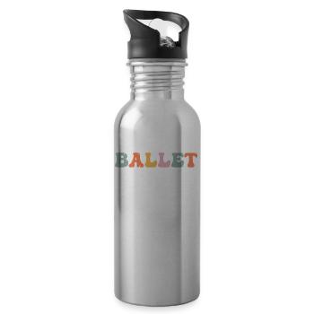 Groovy Ballerina Balletttänzerin - Trinkflasche mit integriertem Trinkhalm - Lightsilver - Rechts