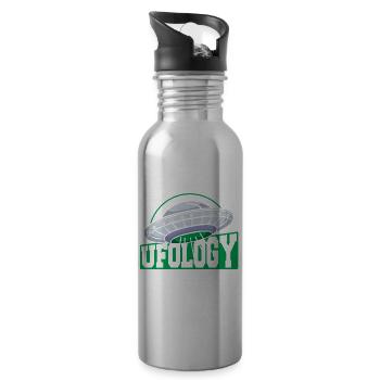 Alien Hunter I Am An Expert In Ufology UFO - Trinkflasche mit integriertem Trinkhalm - Lightsilver - Rechts
