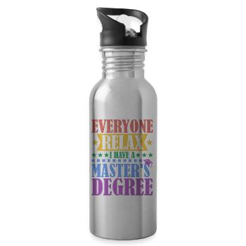 Everyone Relax, I Have A Master's Degree 38 - Trinkflasche mit integriertem Trinkhalm - Lightsilver - Rechts
