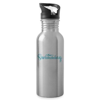 A Day without Swimming is like Sport - Trinkflasche mit integriertem Trinkhalm - Lightsilver - Rechts