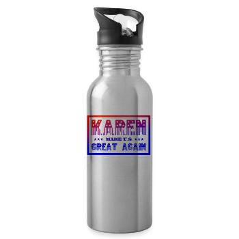 Karen make U.S. great again - Water bottle with straw - silver - Right
