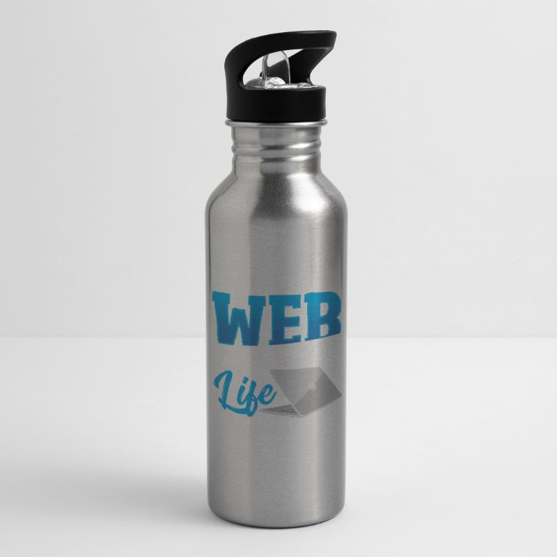 Web Developer Life Web Developer Programmer Trinkflasche mit integriertem Trinkhalm