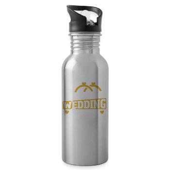 Awesome Wedding Officiant Officiating Licensed - Water bottle with straw - silver - Right