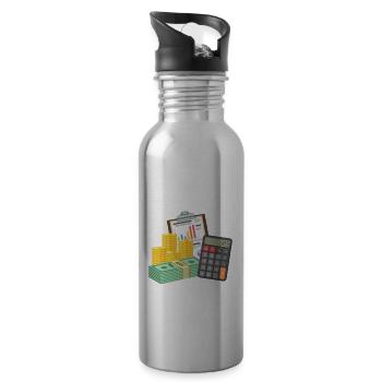 Funny Tax Advisor Accountant Gift - Water bottle with straw - silver - Right