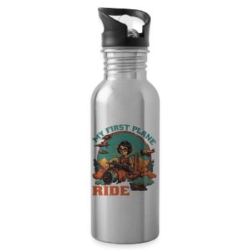 My First Plane Ride 59 - Water bottle with straw - silver - Right