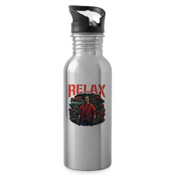 Relax I Can Fix It 19 - Water bottle with straw - silver - Right