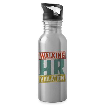 Violation de l’heure de marche 5 - Gourde avec paille intégrée - argent clair - Droite